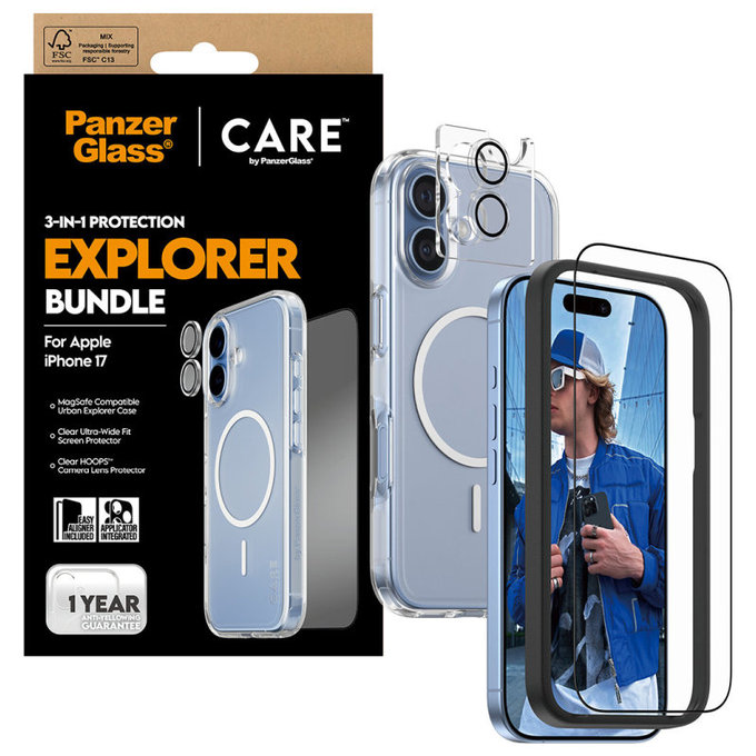 Bundle 3-en-1 Explorer pour iPhone 17, PanzerGlass