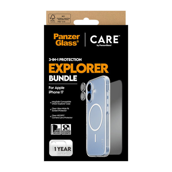 Bundle 3-en-1 Explorer pour iPhone 17, PanzerGlass