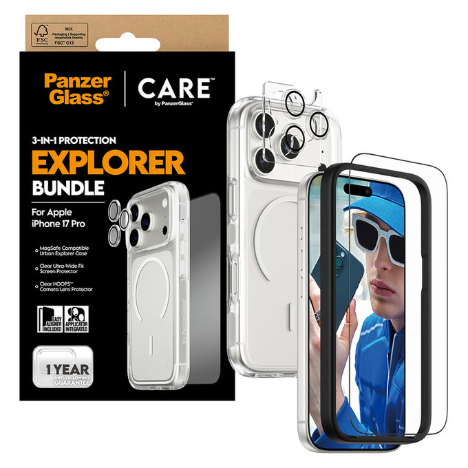Bundle 3-en-1 Explorer pour iPhone 17 Pro, PanzerGlass