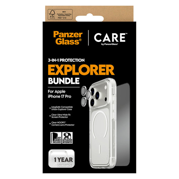 Bundle 3-en-1 Explorer pour iPhone 17 Pro, PanzerGlass
