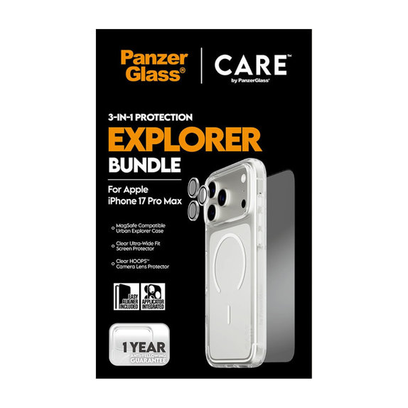 Bundle 3-en-1 Explorer pour iPhone 17 Pro Max, PanzerGlass
