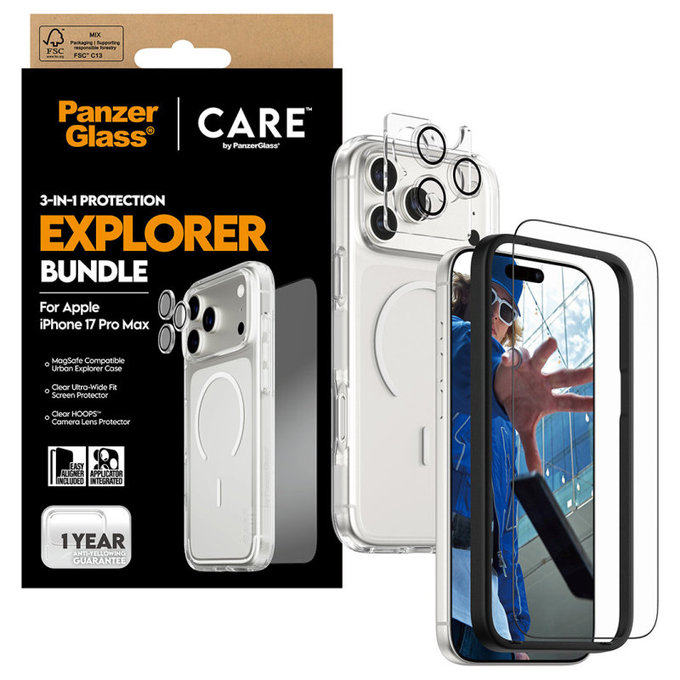 Bundle 3-en-1 Explorer pour iPhone 17 Pro Max, PanzerGlass