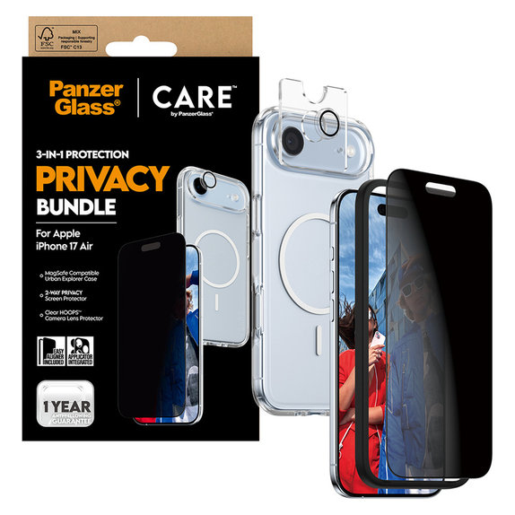Bundle 3-en-1 Privacy pour iPhone Air, PanzerGlass
