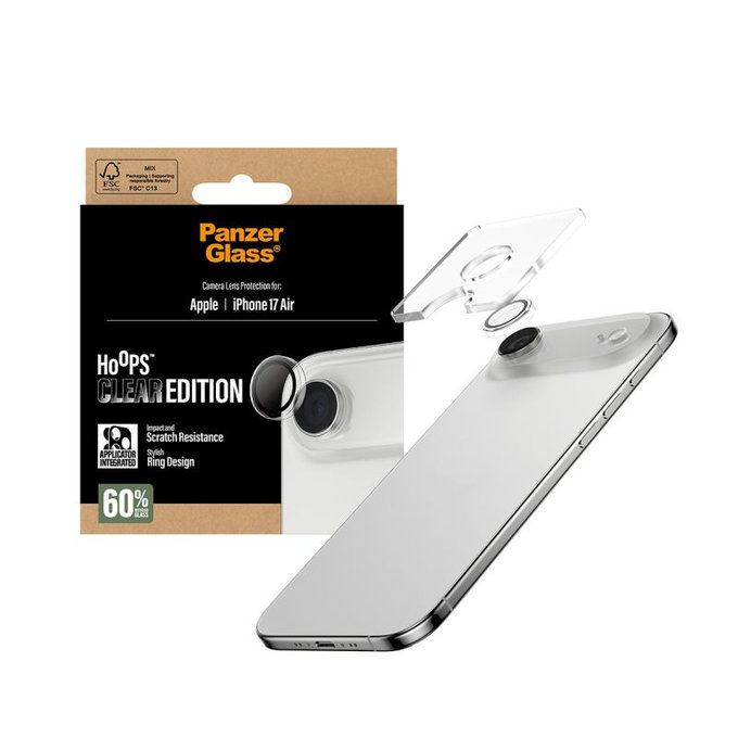 PanzerGlass - Couvercle de Protection d'Objectif d'Appareil Hoops pour iPhone 17 Air, transparente