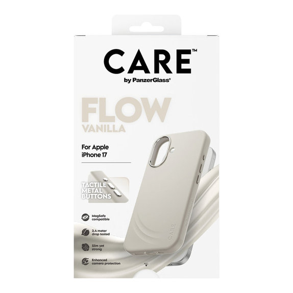 Coque FLOW avec MagSafe pour iPhone 17, Vanilla, CARE