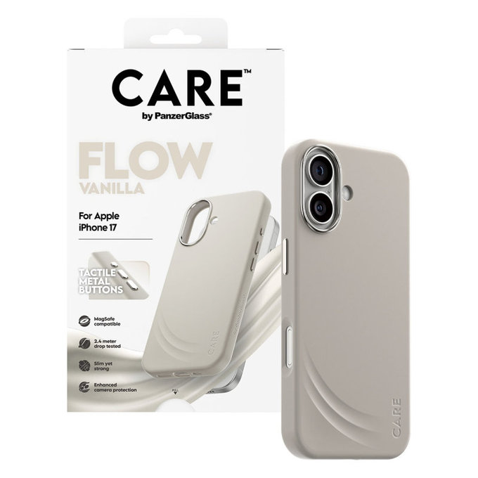 Coque FLOW avec MagSafe pour iPhone 17, Vanilla, CARE