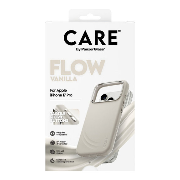 Coque FLOW avec MagSafe pour iPhone 17 Pro, Vanilla, CARE