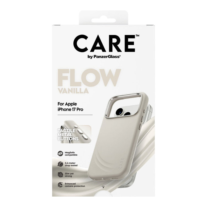Coque FLOW avec MagSafe pour iPhone 17 Pro, Vanilla, CARE