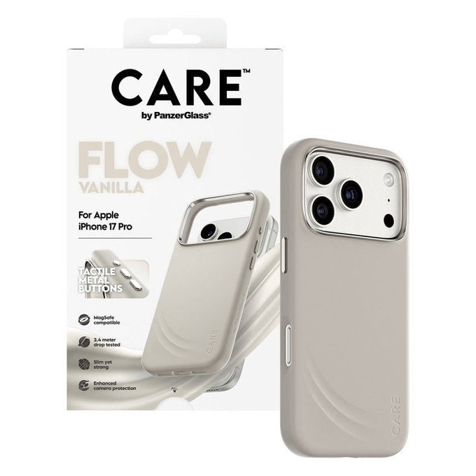 Coque FLOW avec MagSafe pour iPhone 17 Pro, Vanilla, CARE