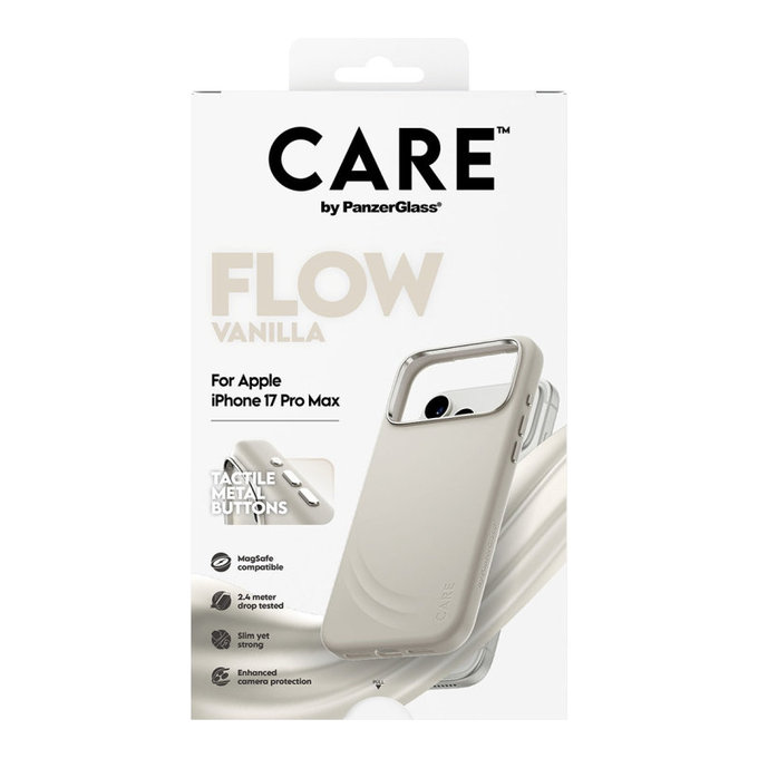 Coque FLOW avec MagSafe pour iPhone 17 Pro Max, Vanilla, CARE