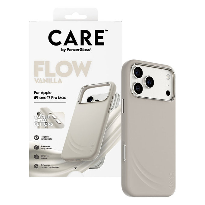 Coque FLOW avec MagSafe pour iPhone 17 Pro Max, Vanilla, CARE