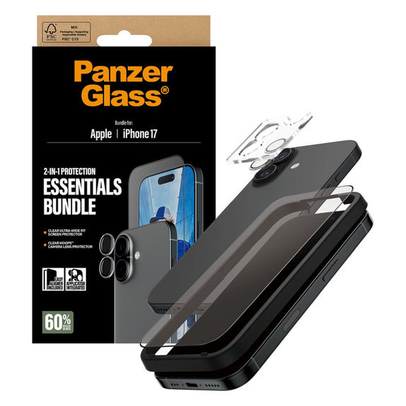 Bundle Essentials 2-en-1 pour iPhone 17, PanzerGlass