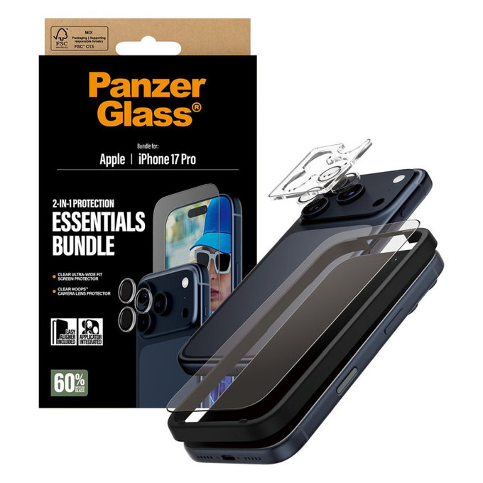 Bundle Essentials 2-en-1 pour iPhone 17 Pro, PanzerGlass