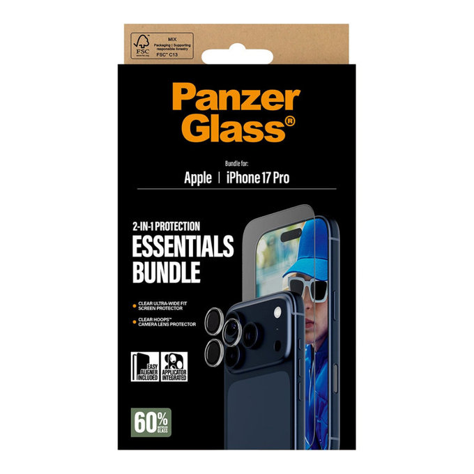 Bundle Essentials 2-en-1 pour iPhone 17 Pro, PanzerGlass
