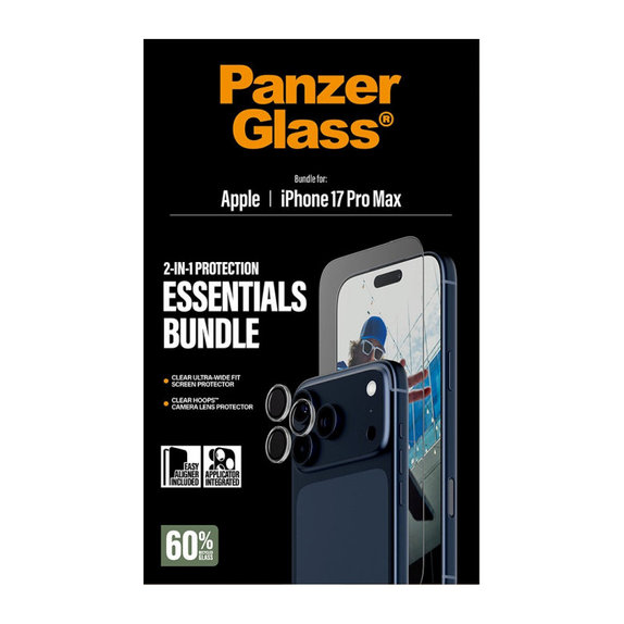 Bundle Essentials 2-en-1 pour iPhone 17 Pro Max, PanzerGlass