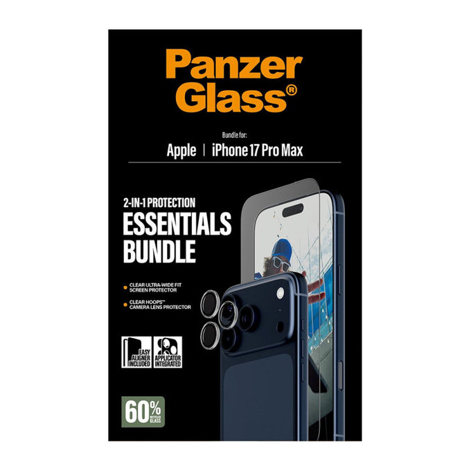 Bundle Essentials 2-en-1 pour iPhone 17 Pro Max, PanzerGlass