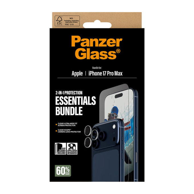 Bundle Essentials 2-en-1 pour iPhone 17 Pro Max, PanzerGlass