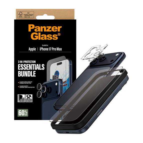 Bundle Essentials 2-en-1 pour iPhone 17 Pro Max, PanzerGlass