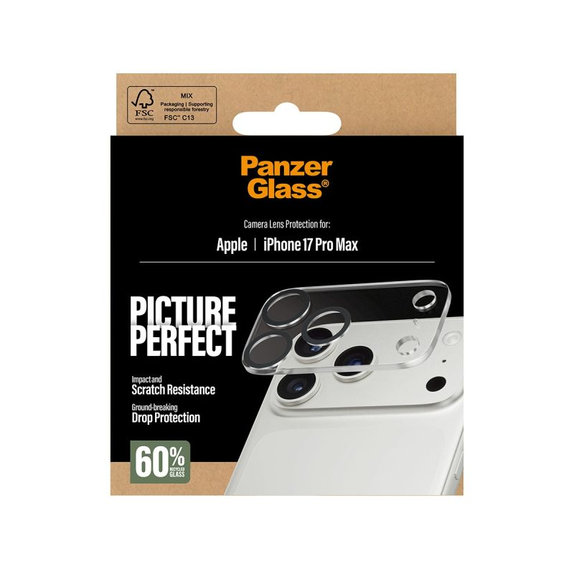Protection d'objectif PicturePerfect pour iPhone 17 Pro Max, transparente, PanzerGlass