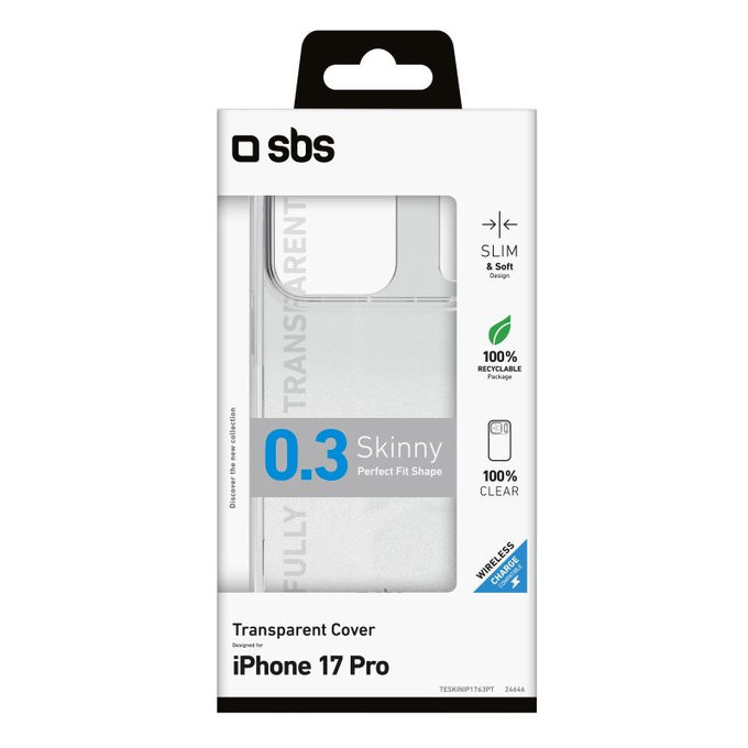 SBS - Housse Skinny pour iPhone 17 Pro, transparent