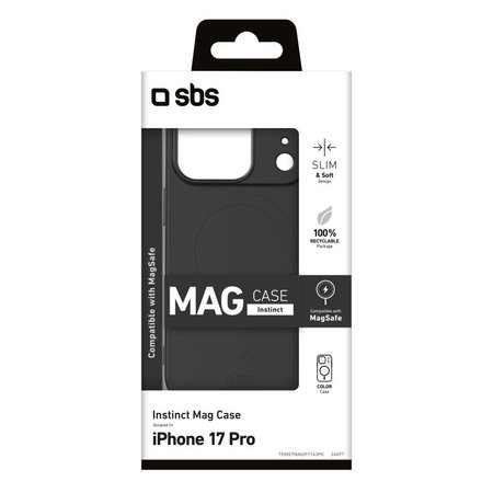 SBS - Housse Instinct Mag compatible avec MagSafe pour iPhone 17 Pro, noir