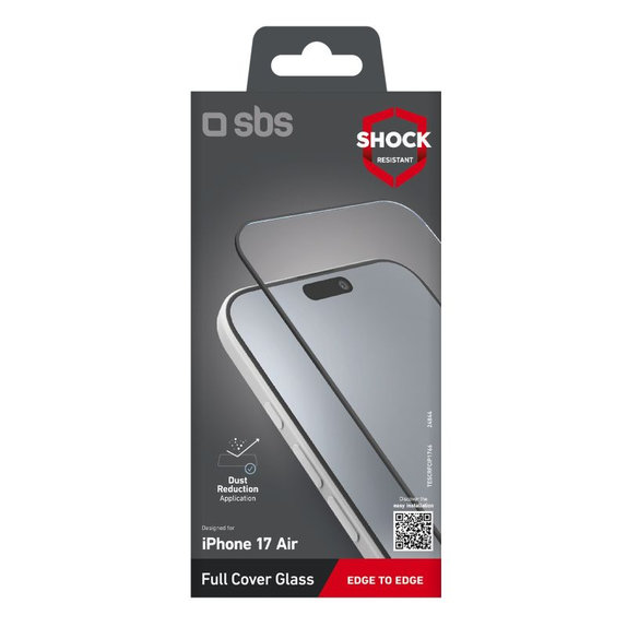 SBS - Verre trempé Full Cover pour iPhone Air, noir