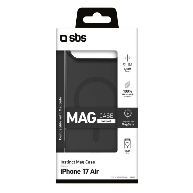 SBS - Housse Instinct Mag compatible avec MagSafe pour iPhone 17 Air, noir