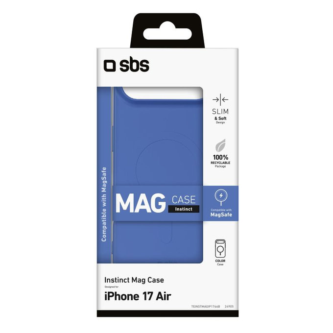 SBS - Housse Instinct Mag compatible avec MagSafe pour iPhone 17 Air, bleu