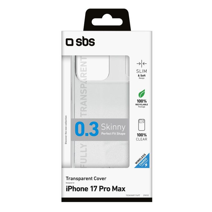 SBS - Housse Skinny pour iPhone 17 Pro Max, transparent