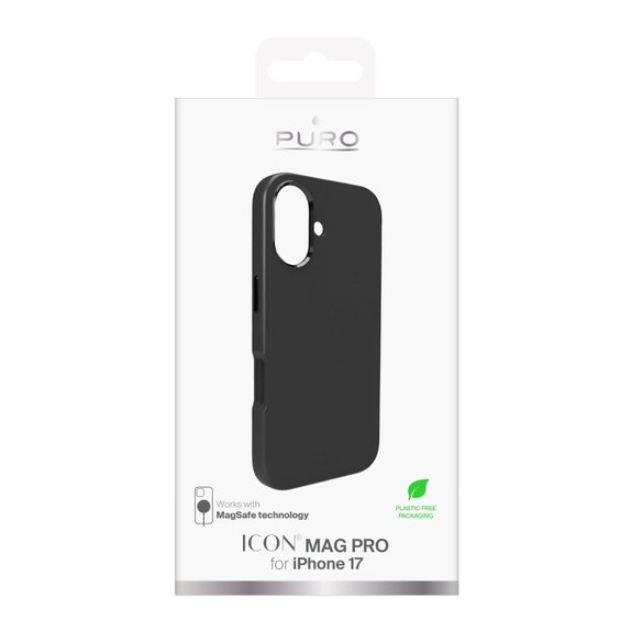 PURO - Housse ICON MAG PRO avec MagSafe pour iPhone 17, noir