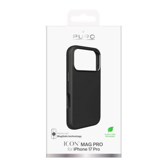 PURO - Housse ICON MAG PRO avec MagSafe pour iPhone 17 Pro, noir