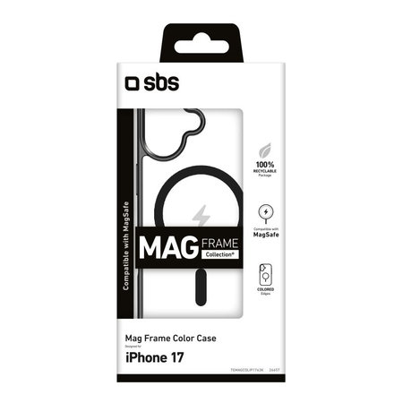 SBS - Housse Mag Frame compatible avec MagSafe pour iPhone 17, noir