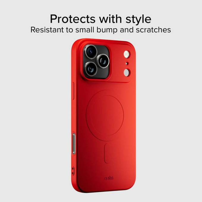 SBS - Housse Instinct Mag compatible avec MagSafe pour iPhone 17 Pro, rouge