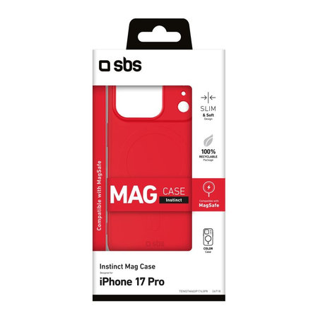 SBS - Housse Instinct Mag compatible avec MagSafe pour iPhone 17 Pro, rouge