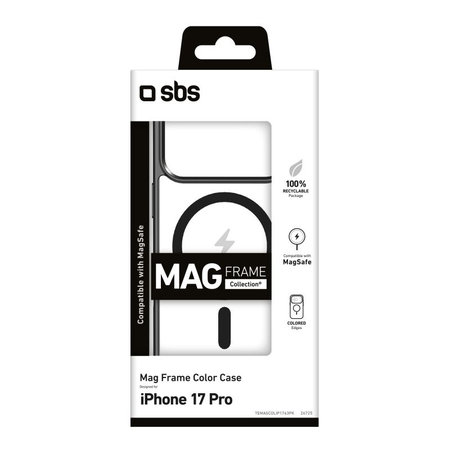 SBS - Housse Mag Frame compatible avec MagSafe pour iPhone 17 Pro, noir