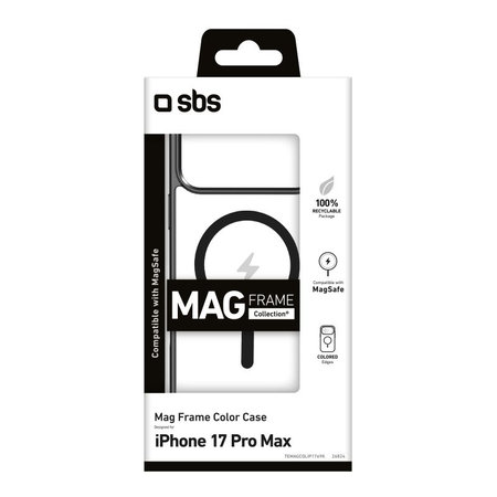 SBS - Housse Mag Frame compatible avec MagSafe pour iPhone 17 Pro Max, noir