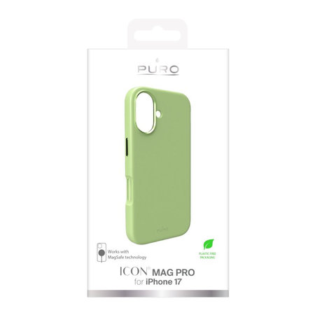 PURO - Housse ICON MAG PRO avec MagSafe pour iPhone 17, vert