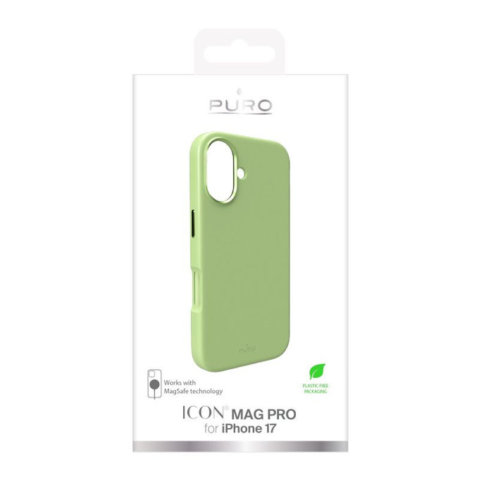 PURO - Housse ICON MAG PRO avec MagSafe pour iPhone 17, vert