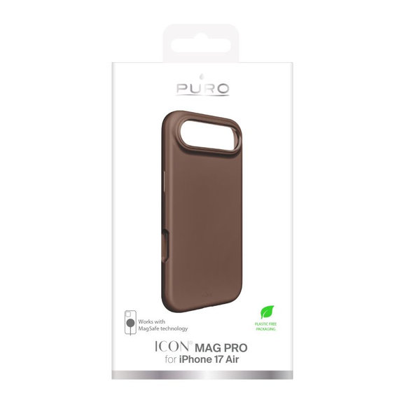 PURO - Housse ICON MAG PRO avec MagSafe pour iPhone 17 Air, marron