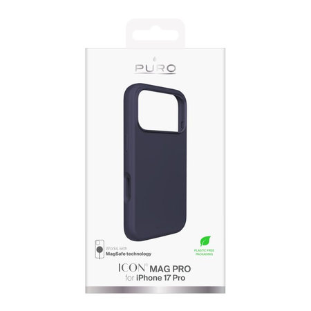 PURO - Housse ICON MAG PRO avec MagSafe pour iPhone 17 Pro, bleu foncé