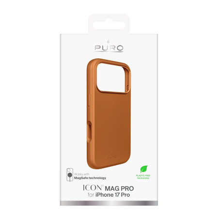 PURO - Housse ICON MAG PRO avec MagSafe pour iPhone 17 Pro, orange