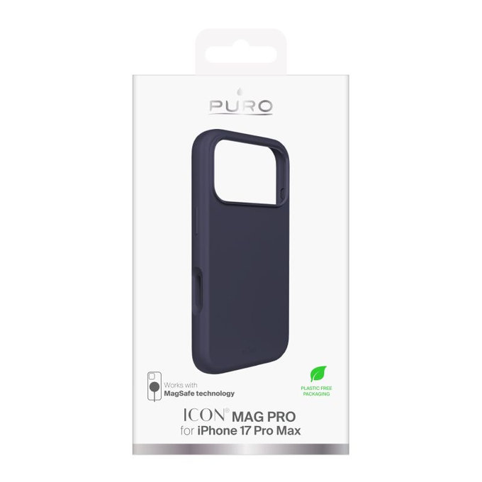 PURO - Housse ICON MAG PRO avec MagSafe pour iPhone 17 Pro Max, bleu foncé