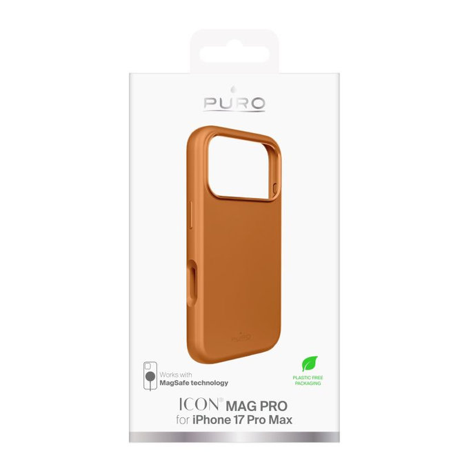 PURO - Housse ICON MAG PRO avec MagSafe pour iPhone 17 Pro Max, orange