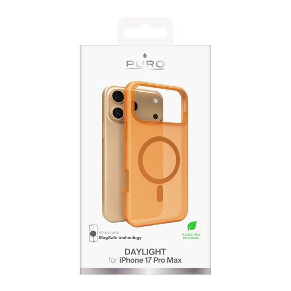 PURO - Housse DAYLIGHT avec MagSafe pour iPhone 17 Pro Max, orange