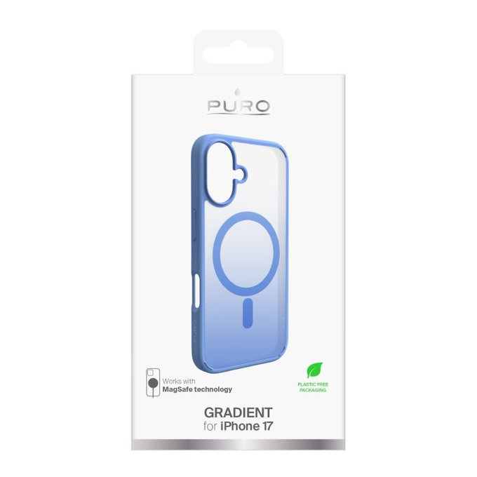 PURO - Housse Gradient avec MagSafe pour iPhone 17, bleu