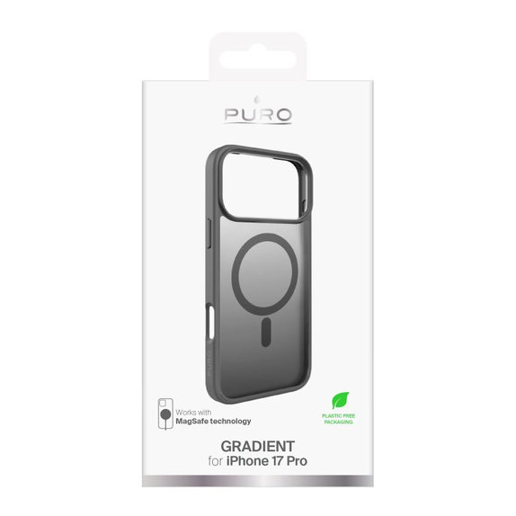 PURO - Housse Gradient avec MagSafe pour iPhone 17 Pro, gris foncé