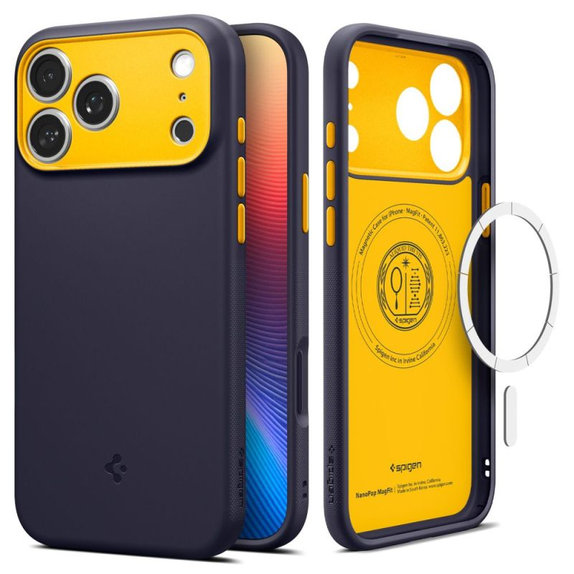 Spigen - Housse Nano Pop avec MagSafe pour iPhone 17 Pro, Blueberry Navy