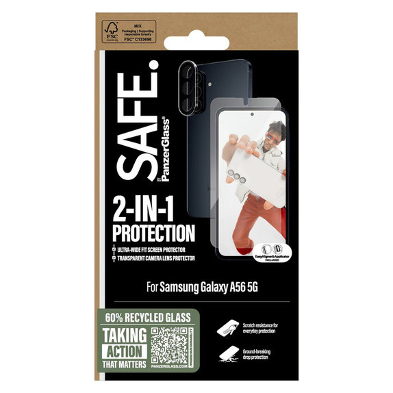 Bundle 2-en-1 pour Samsung Galaxy A56 5G, SAFE by PanzerGlass