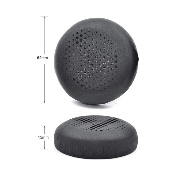 Coussinets de rechange pour AKG Y500, Mousse à mémoire + cuir PU, Noires, 1 Paire