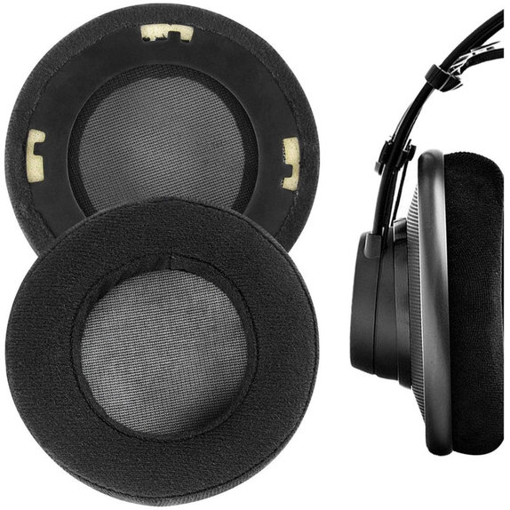 Coussinets de rechange pour AKG K701, K702, Q701, Q702, K601, K612, K712, Mousse + Velours, Noires, 1 Paire